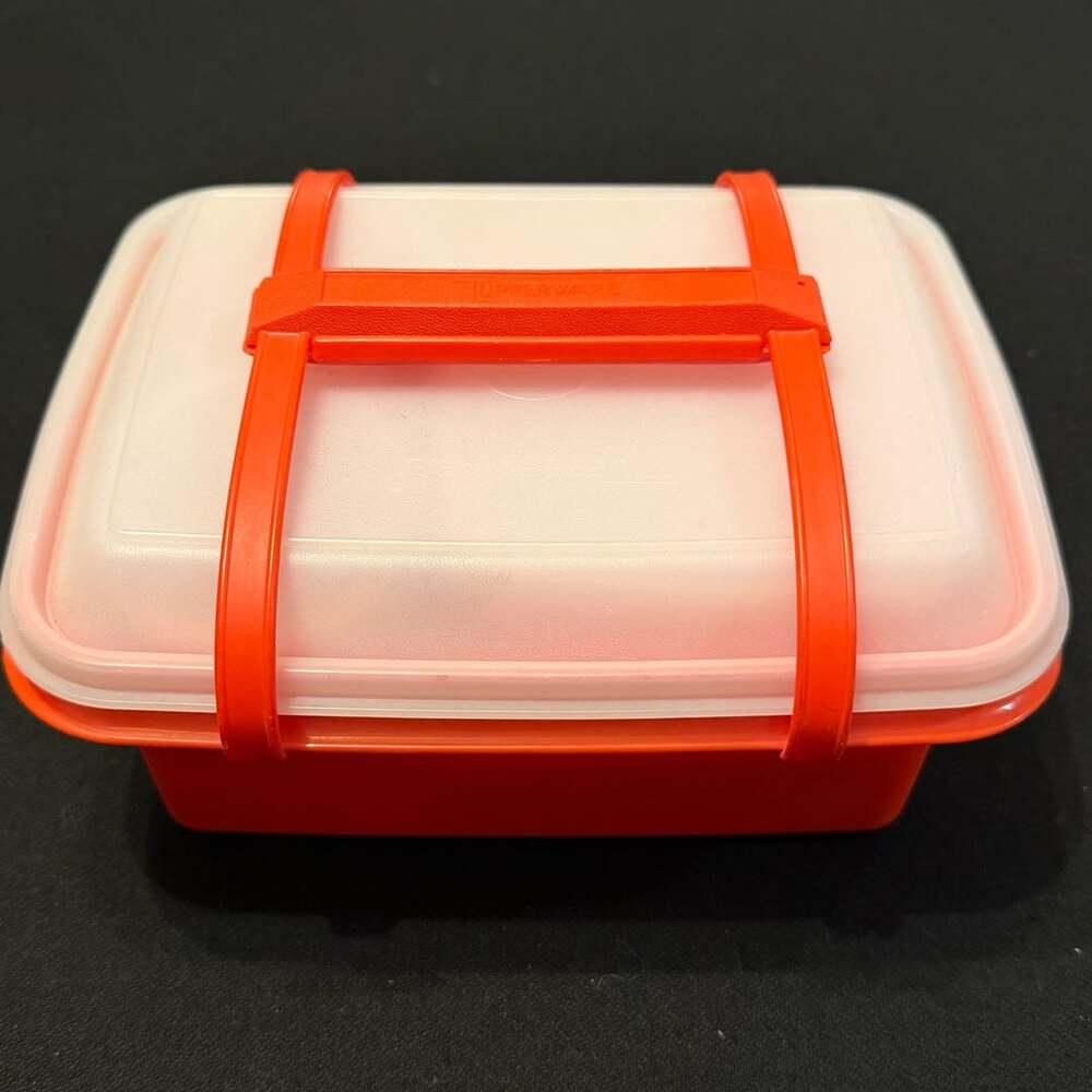 Vintage Tupperware Pak N Carry Lunch Box Red Set #1254
